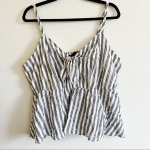 Torrid Pinstripe Bow Tank Top
